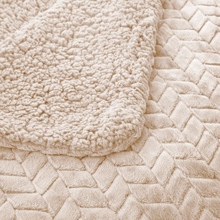 Koc sherpa Miss Lucy Inez 170x210 kremowy