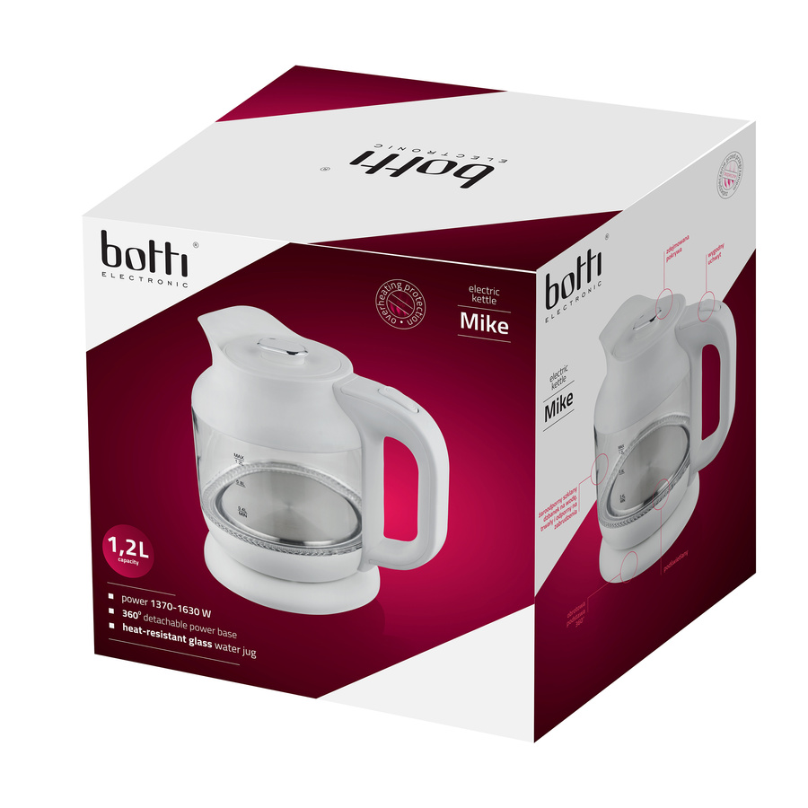 Czajnik elektryczny szklany Botti Electronic Mike 1,2 l