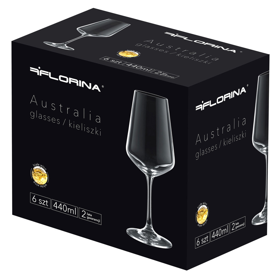 Kieliszki do wina białego Florina Australia 440 ml 6 sztuk