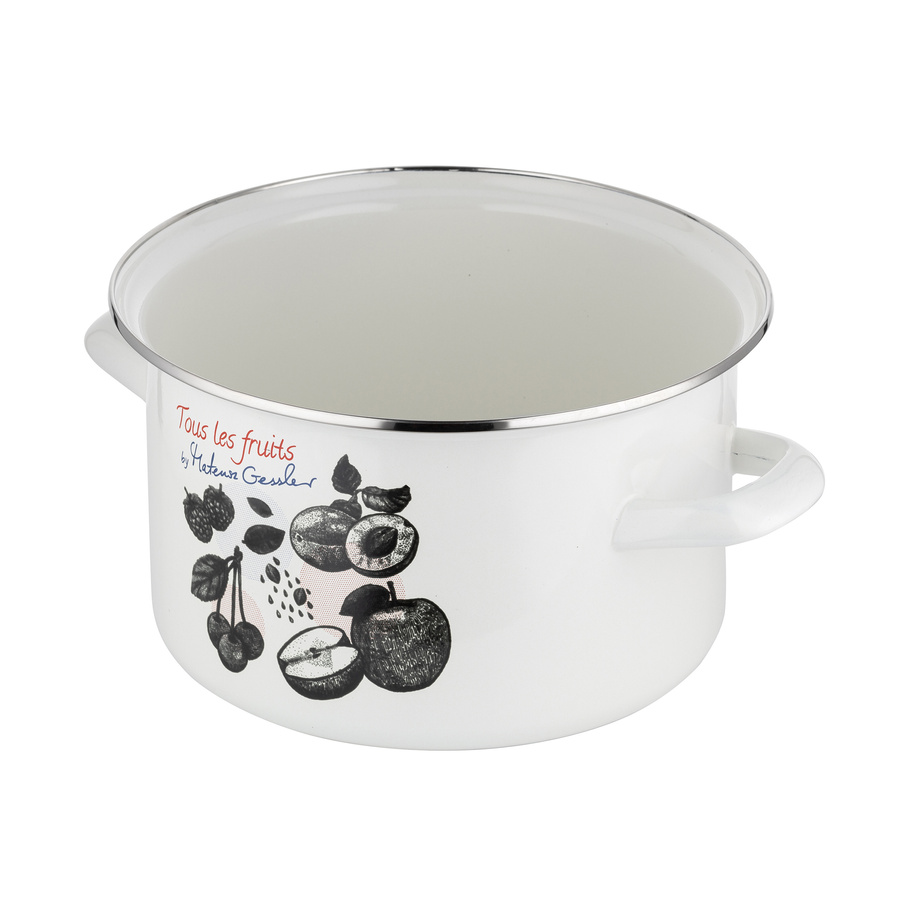 Garnek emaliowany Emalia Polska Pleszew Fruits by Mateusz Gessler 22 cm 4,8 l