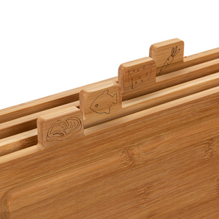 Zestaw 4 desek kuchennych bambusowych ze stojakiem Florina Chef