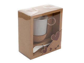 Kubek szklany na korkowej podstawce Florina 240 ml