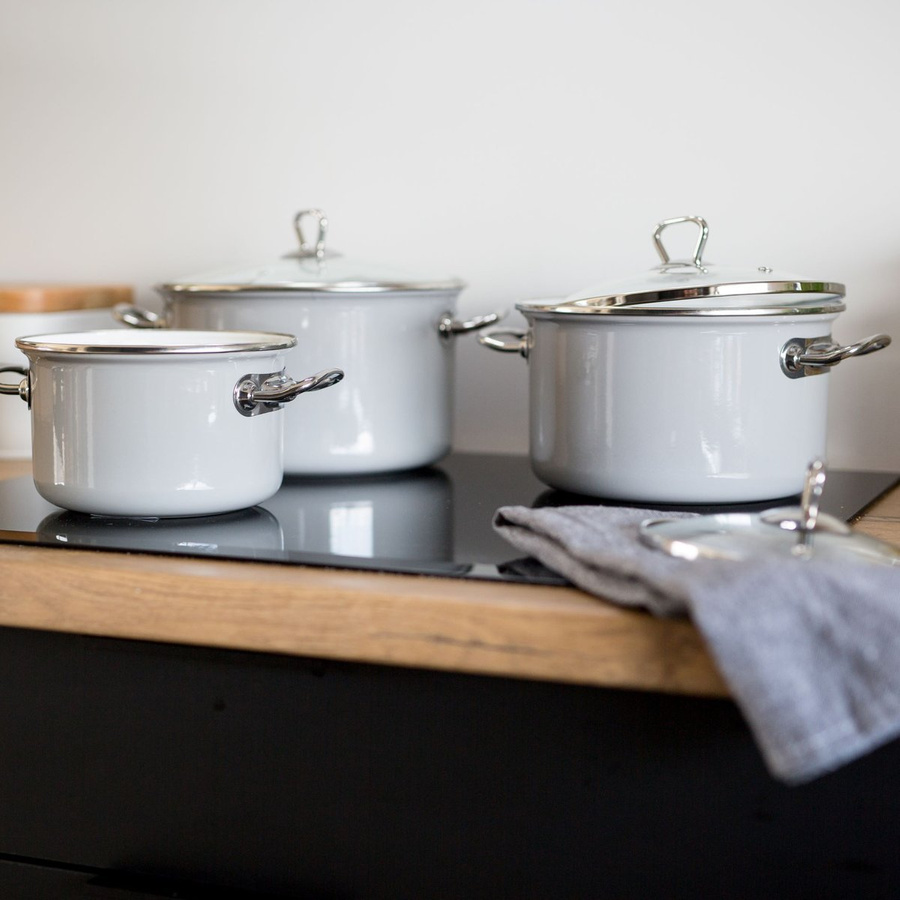 Zestaw garnków emaliowanych Primario 16/18/20/22cm Emalia Pleszew