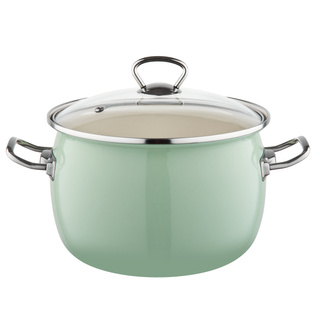 Garnek emaliowany Emalia Polska Pleszew Berry 24 cm 5 l miętowy