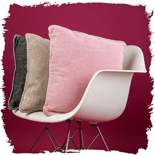 Poduszka Unique Living Jeans 45 x 45 cm beżowa Miss Lucy