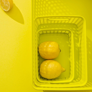 Koszyk rattanowy do przechowywania Praktyczna Capri 1,1 l prostokątny limonka