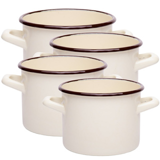 ZESTAW GARNKÓW EMALIOWANYCH GŁADKI 16/18/20/22 CM EMALIA PLESZEW