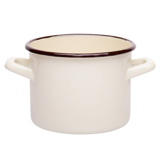 Garnek emaliowany Emalia Polska Pleszew 18 cm 3,55 l kremowy