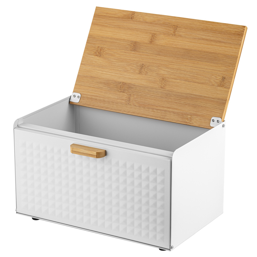 Zestaw kuchenny chlebak i 3 pojemniki na kawę herbatę cukier Florina Cube biały