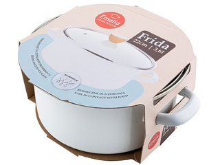 Garnek emaliowany na gaz i indukcję Emalia Polska Pleszew Frida 22 cm 3,6 l biały