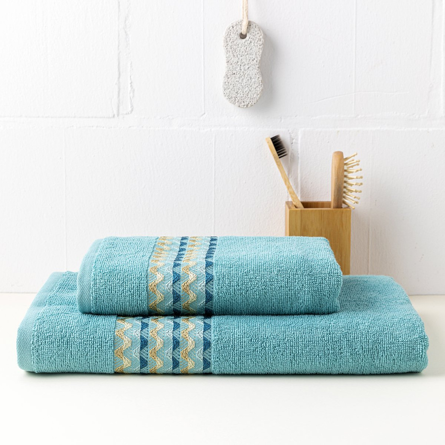 Ręcznik bawełniany łazienkowy Miss Lucy Kloten 70x140 cm morski