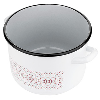 Garnek emaliowany Emalia Polska Pleszew Merry biały 22 cm 5,5 l