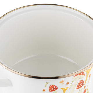 Garnek emaliowany Emalia Polska Pleszew Grzybki 22 cm 4,8 l