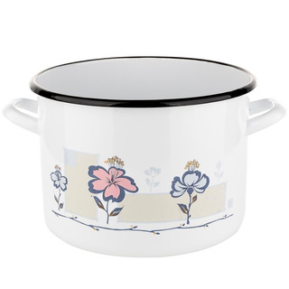 Garnek emaliowany Emalia Polska Pleszew Bratki 24 cm