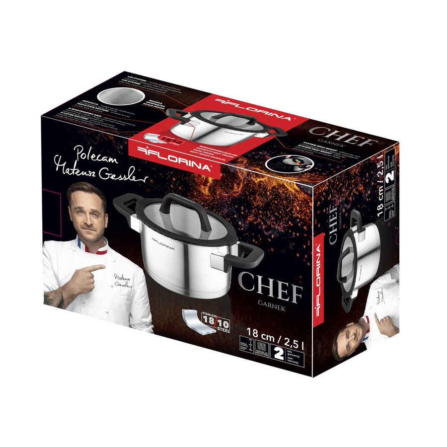 Garnek ze stali nierdzewnej Florina Chef by Mateusz Gessler 18 cm 2,5 l