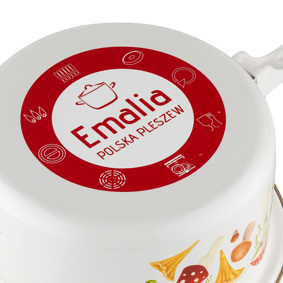 Rondel emaliowany Emalia Polska Pleszew Grzybki 16 cm 1,15 l