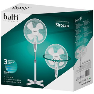 Wentylator podłogowy Botti Electronic Sirocco 40 cm 45 W