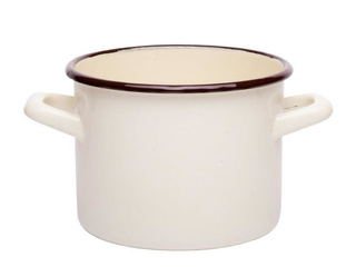 Garnek emaliowany Emalia Polska Pleszew gładki bez pokrywki 18 cm 3,55 l kremowy