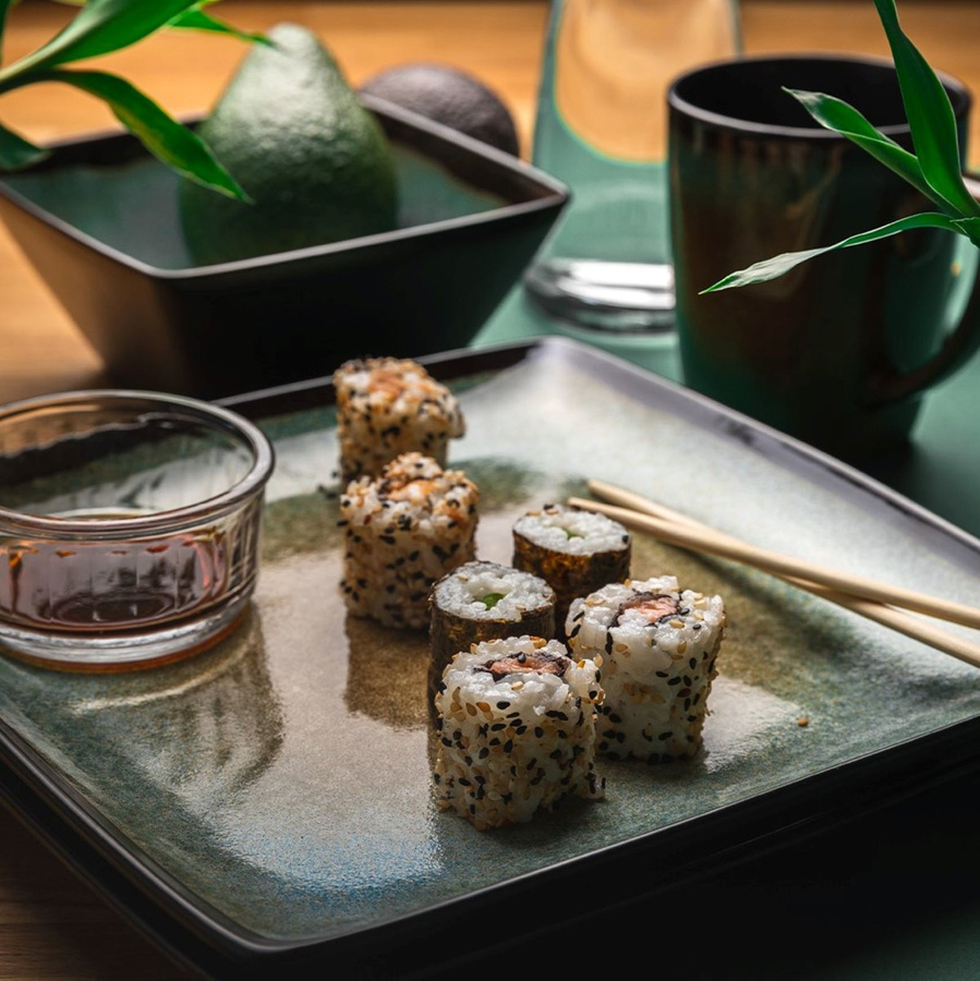 Kubek, talerz obiadowy, salaterka ceramiczna Florina Jadeit