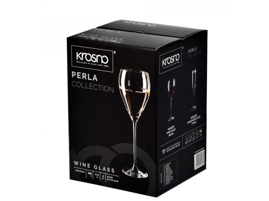 Komplet kieliszków do białego wina Krosno Perla 280 ml 4 sztuki