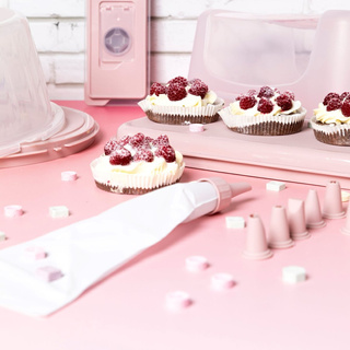 Dekorator do ciast Praktyczna rękaw 8 końcówek różowy