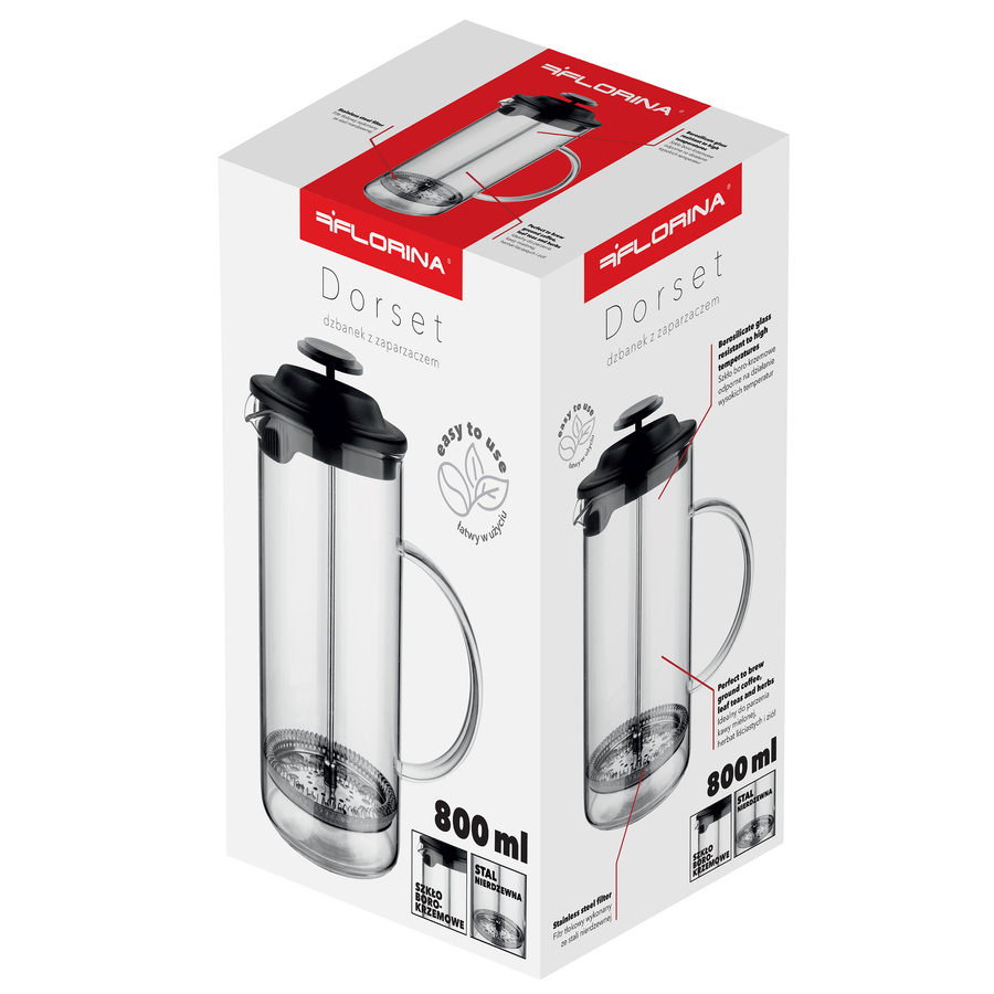 Zaparzacz szklany Florina Dorset 800 ml
