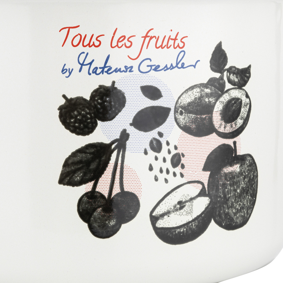 Garnek emaliowany Emalia Polska Pleszew Fruits by Mateusz Gessler 22 cm 4,8 l