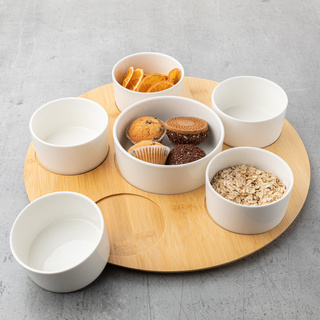 Miseczki do dipów Adria okrągłe kpl 6 szt. na podstawce Florina