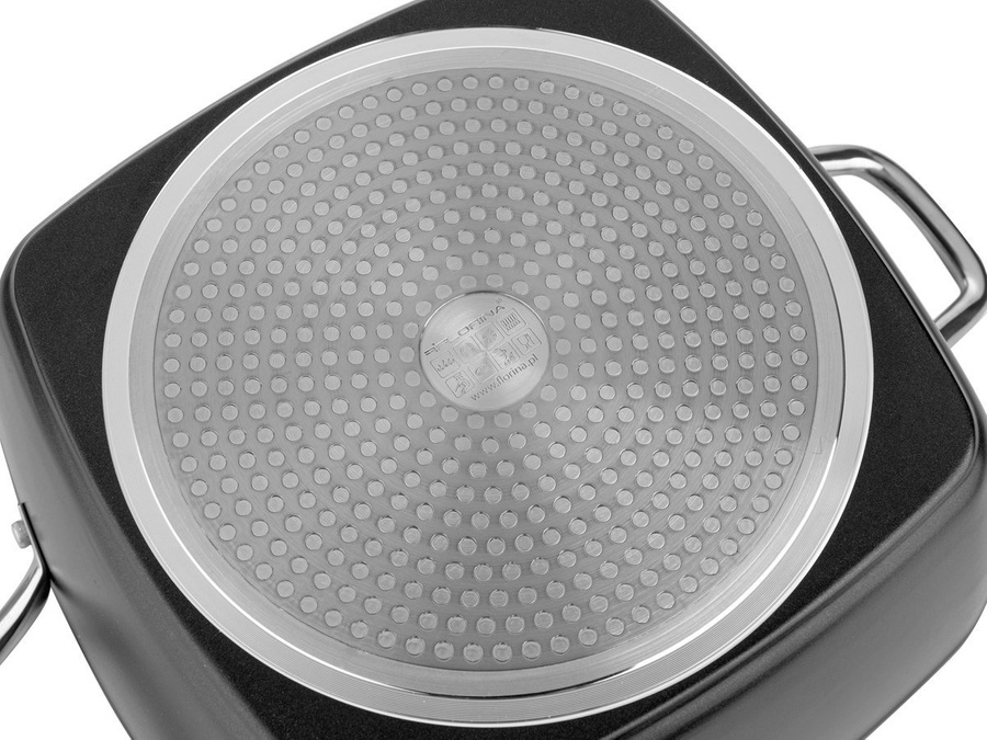 Garnek aluminiowy Florina Nelio kwadratowy z pokrywką 28 cm 6,1 l