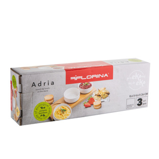 Miseczki do dipów Adria okrągłe komplet 3 szt. na podstawce Florina