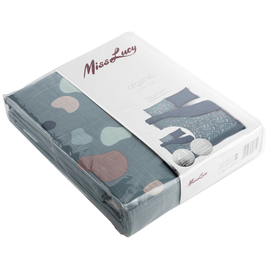 Komplet pościeli Miss Lucy Organic Blomen 220 x 200 cm / 2 x 70 x 80 cm bawełna