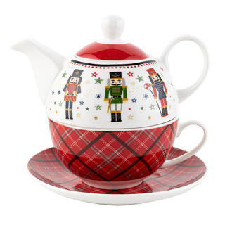 Komplet Tea for one dzbanek + filiżanka ze spodkiem Florina Nutcracker Dziadek do orzechów 390 ml 