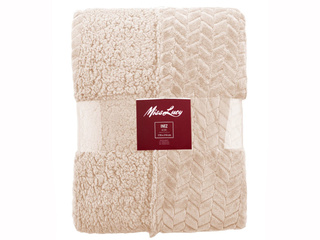 Koc sherpa Miss Lucy Inez 170x210 kremowy