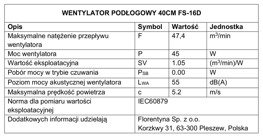 Wentylator podłogowy Botti Electronic Stellar 40 cm 45 W