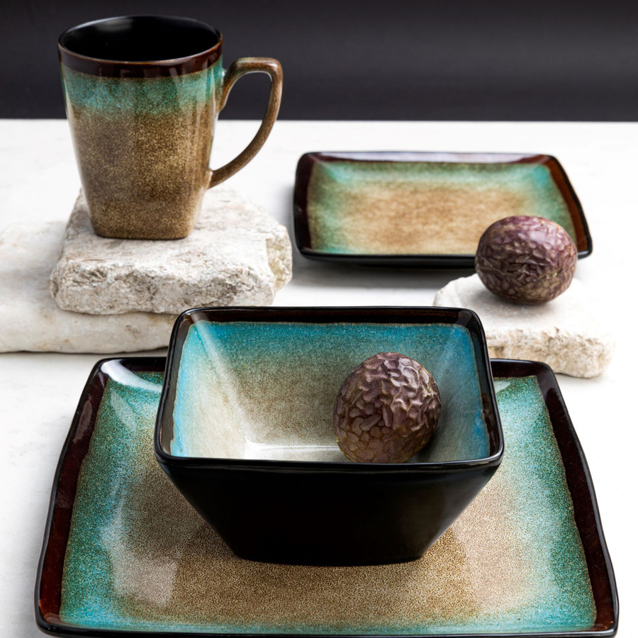 Kubek, talerz obiadowy, salaterka ceramiczna Florina Jadeit