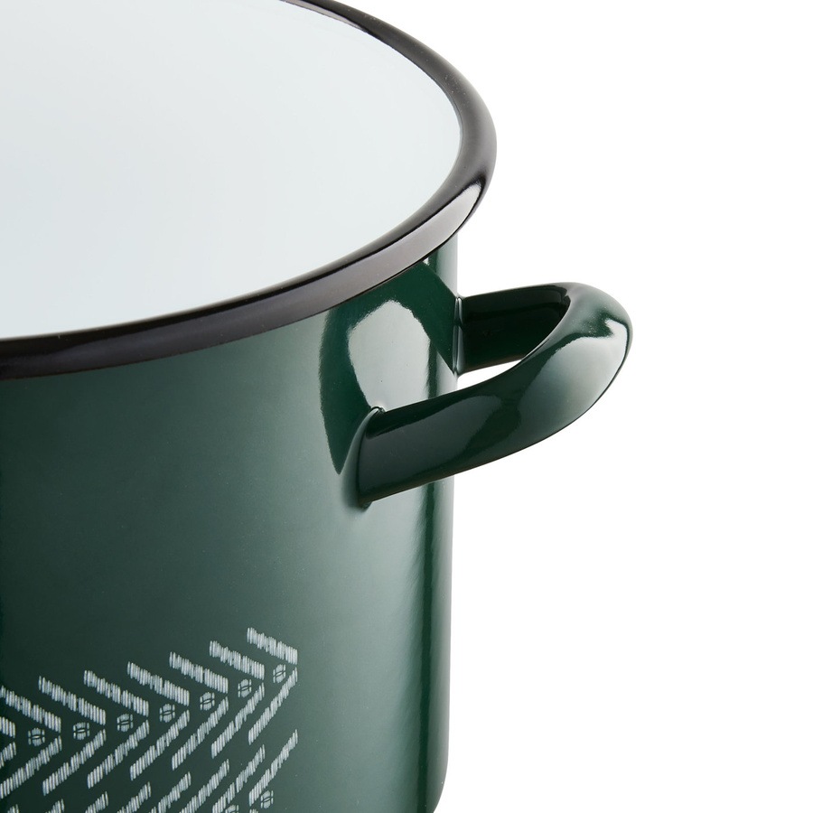 Garnek emaliowany na indukcję Emalia Polska Pleszew Boho 22 cm 6 l zielony