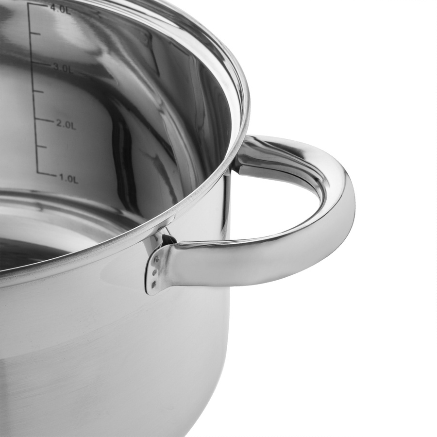 Komplet garnków ze stali nierdzewnej Florina z termometrem Pablo 8 elementów