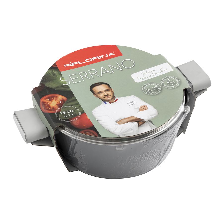 Garnek aluminiowy z pokrywką Florina Serrano 28 cm 6,1 l