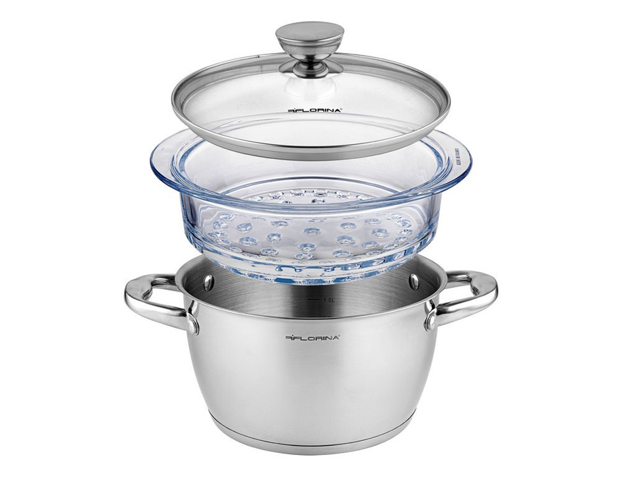 Garnek do gotowania na parze Florina Stima 20 cm 3 elementy
