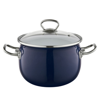 Zestaw 4 garnków emaliowanych Emalia Polska Pleszew Berry granatowy