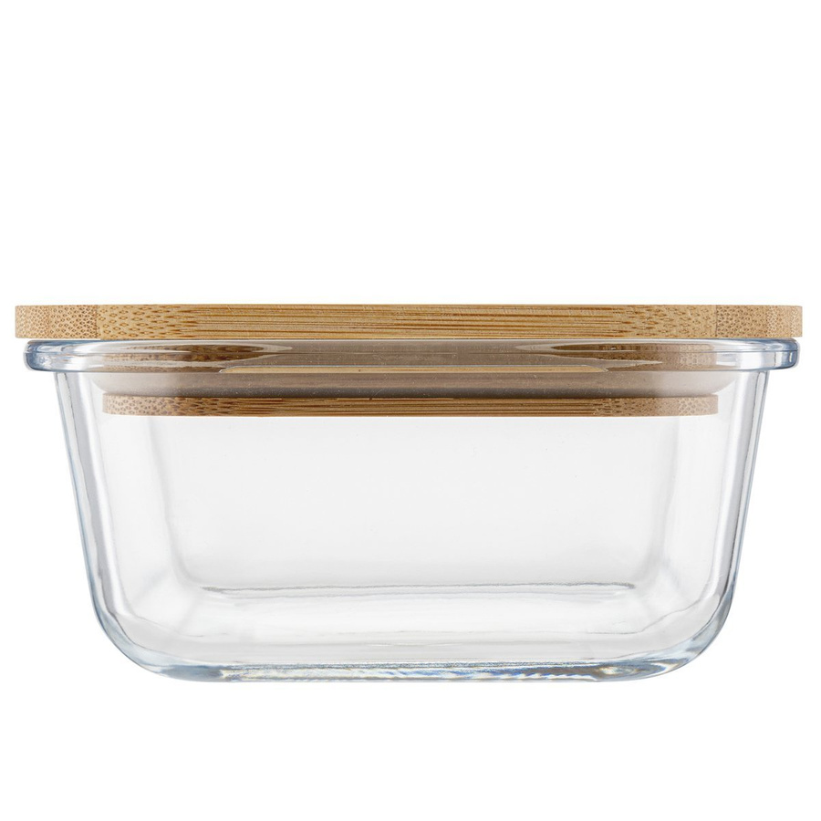 Szklany pojemnik z bambusową pokrywką do przechowywania żywności Florina Clavato 770 ml