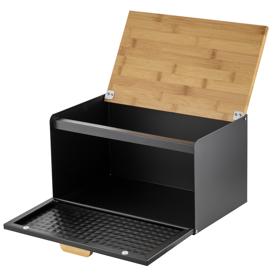 Zestaw kuchenny chlebak i 3 pojemniki na kawę herbatę cukier Florina Cube czarny