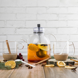 Kubek szklany na korkowej podstawce Florina 240 ml