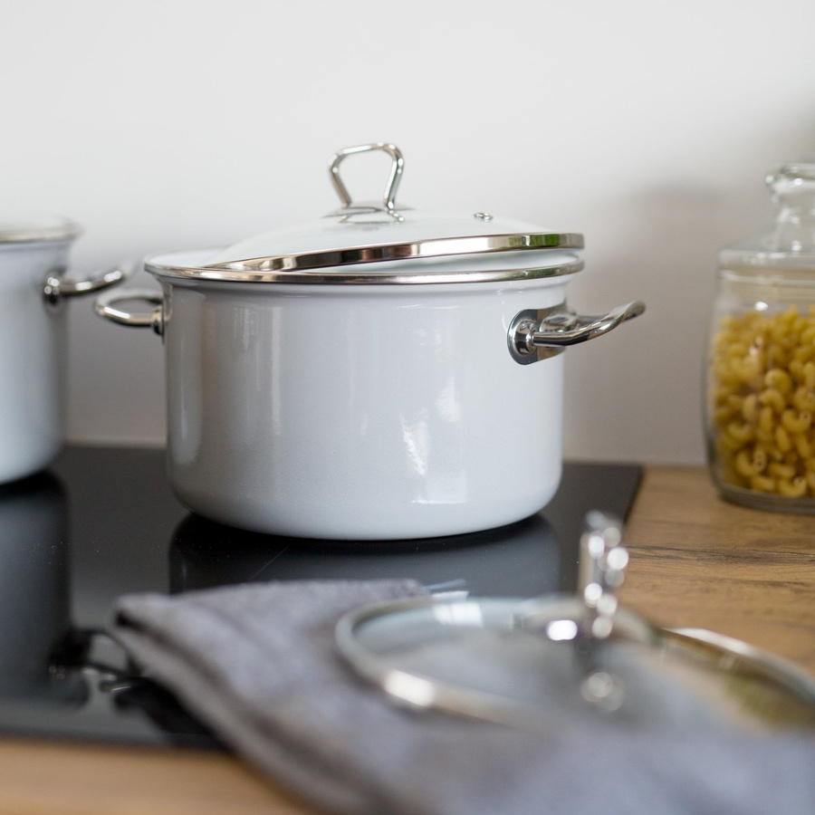 Zestaw garnków emaliowanych Primario 16/18/20/22cm Emalia Pleszew