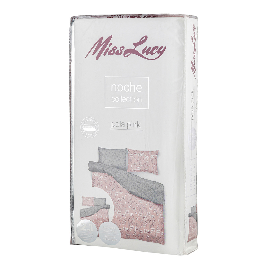Pościel mikrofibra Miss Lucy Noche Pola Pink 160x200 cm i 2x70x80 cm