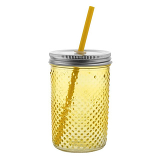 Szklanka Florina Dotty ze słomką mix 460 ml