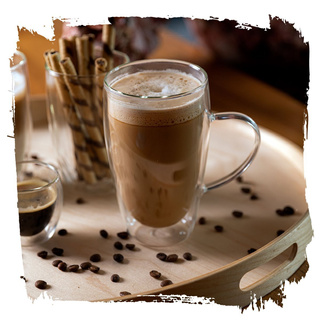 Zestaw 6 sztuk Szklanki termiczne z uchem Florina Malachit 570 ml