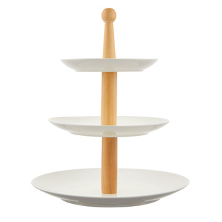 Patera na ciasto trzypiętrowa porcelanowa Florina