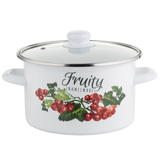 Garnek emaliowany Emalia Polska Pleszew Kalina 20 cm 3,75 l