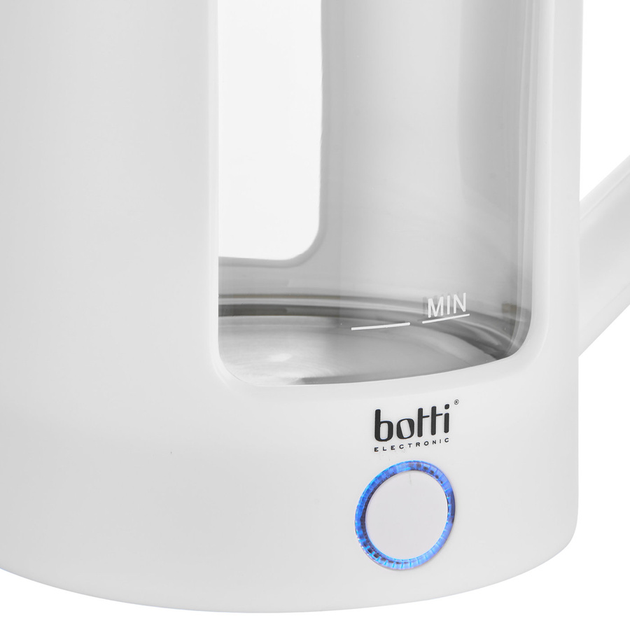 Czajnik elektryczny szklany Botti Electronic Carter 1,5 l 1350 W biały